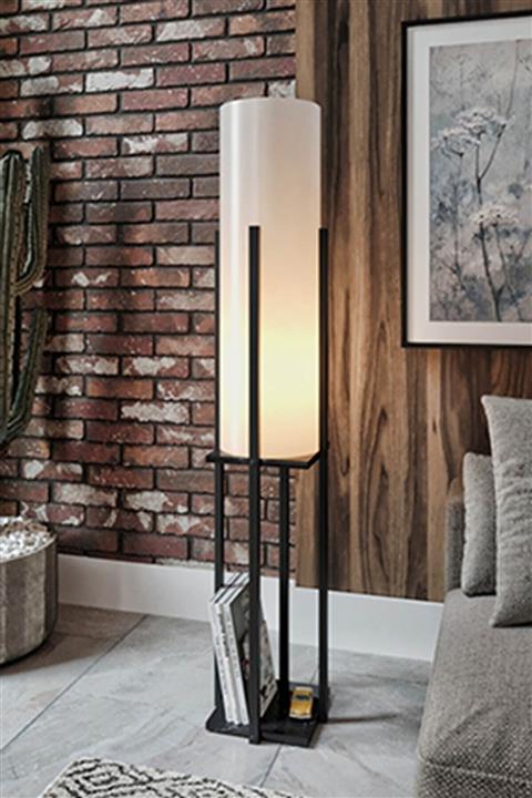 Else Halı Else Siyah Dekoratif Modern Ahşap Mdf Raflı Sehpalı Lambader