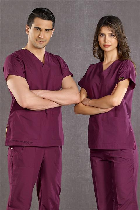 ÇİZGİ MEDİKAL Dr. Greys Modeli Mürdüm Doktor&hemşire Forması