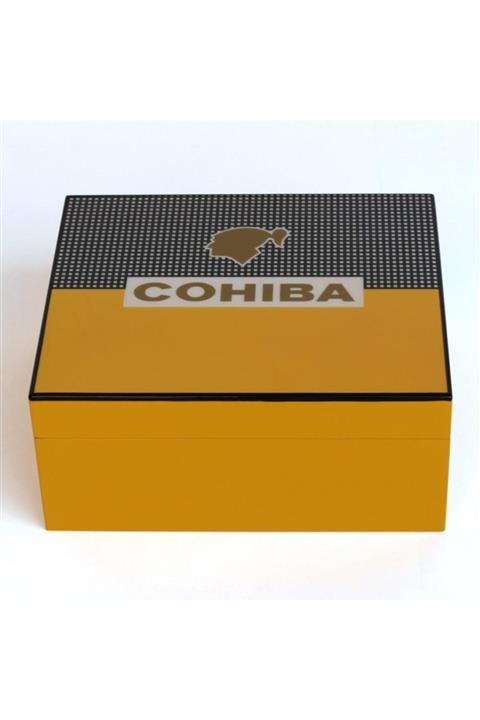 COHİBA Sarı Gri Nokta Desenli Humidor Puro Kutusu