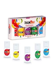 DEEMBRO Sıvı Gıda Boyası Seti 5 Adet 5 Renk 10 ml X Su Bazlı Likit Gıda Boyaları Set 1 5 Adet