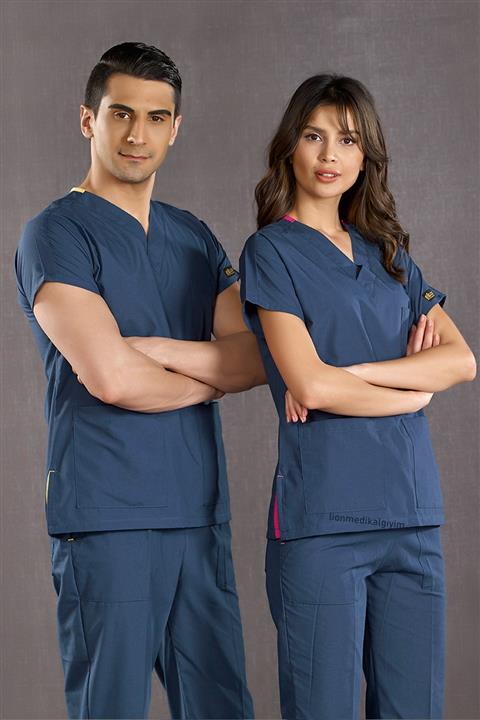 ÇİZGİ MEDİKAL Dr. Greys Modeli Petrol Mavisi Doktor&hemşire Forması