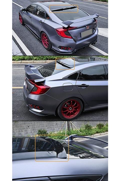 Carmind Honda Civic Fc5 Cam Üstü Rs Spoiler Piano Black