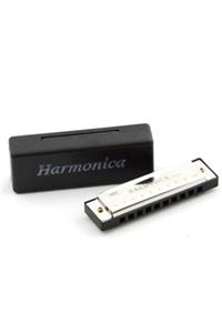 HEDİYE FİKRİ Harmonica Metal Mızıka -gri.