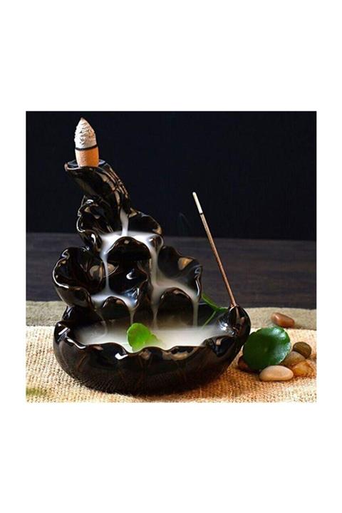 kokoş butik Zen Geri Akış Mistik Şelale Tütsülük + 5 Adet Tütsü Konisi Ortam Kokusu