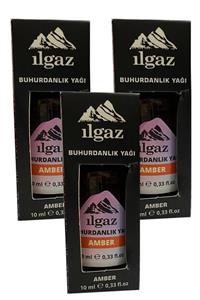 ILGAZ Amber Yağı Parfüm Yapımında Kullanılabilir Buhurdanlık Kokusu Amber Kokusu 10 Ml 3'lü Terapi Yağı