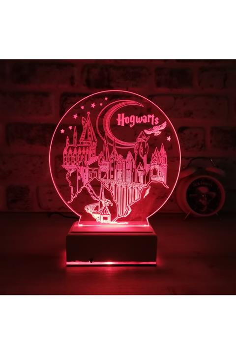 Hediyeiste Harry Potter Hogwarts 3d Led Gece Lambası