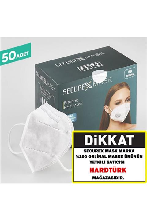 SECUREX MASK N95 Maske 100 Adet Türkiye'de Nano Fiber Katmanlı Maske