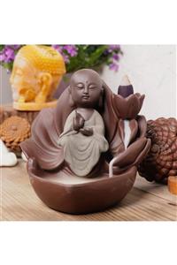 Mitr Zen Oturan Buddha Tasarımlı Geri Akışlı Şelale Tütsülük