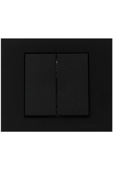 OVİVO Siyah Komitatör (ikili Anahtar) Çerçeve Dahil