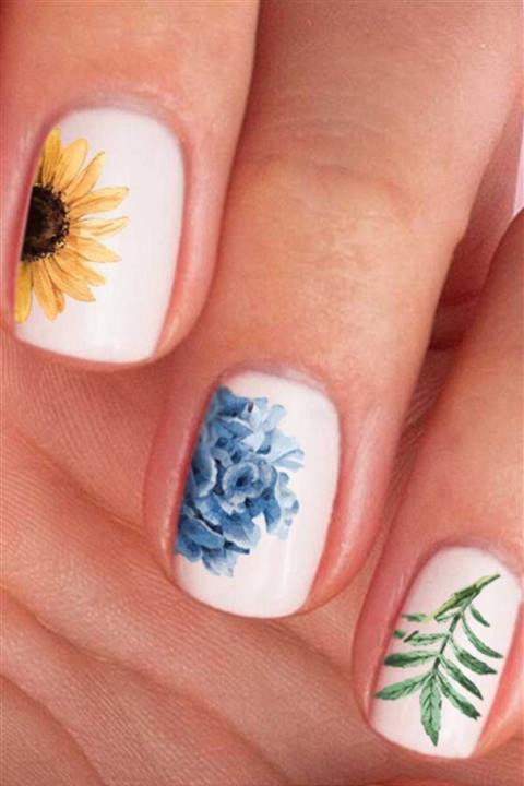 Artikel Çiçekler Tırnak Dövmesi, Tırnak Tattoo, Nail Art, Tırnak Sticker