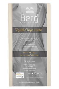 Berg Bettlaken 90x200 35 cm Yükseklik Lastikli Lüks Penye Pamuklu Çarşaf Krem Luxury Fitted Sheet Cotton