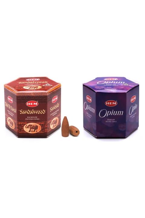 Hem Geri Akışlı Şelale Tütsü Konileri Sandal Ağacı Ve Opium (Afyon) 40 Adet Karışık Backflow Incense
