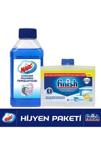 Finish Bulaşık Makinesi Temizleyicisi Sıvı Limon 250 ml + Marc Çamaşır Makinesi Temizleyicisi 250 ml