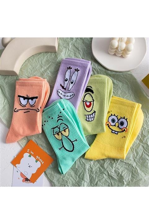 BGK Unisex Desenli Kolej Çorap 5'li (extra Soft)