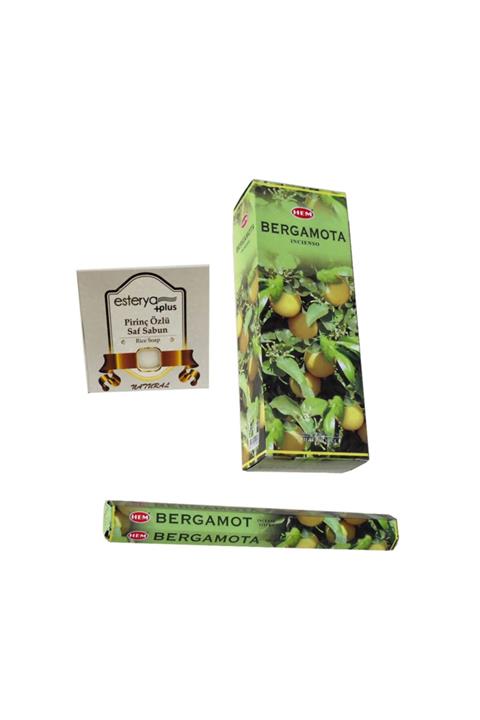 Hem Tütsü Hem Bergamota Bergamot Kokulu 6 Lı Tütsü Ve Esterya Plus Keçi Sütü Sabunu