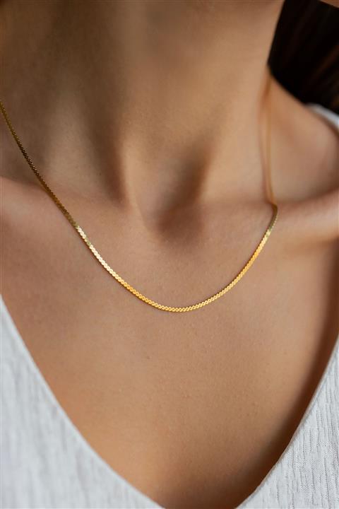 sviesasilver Kadın Altın Kaplama Gümüş Italyan Zincir Kolye