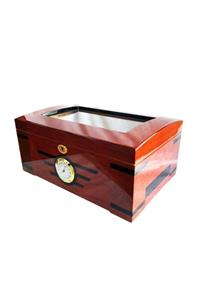 Sikarlan Cedar Camlı Puro Kutusu Humidor Kahve 50s