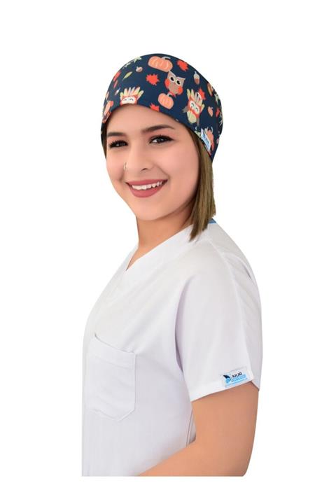 Nur Ortopedi Kabaklı Baykuş Temalı Cerrahi Doktor Hemşire Bonesi