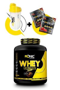 Ronic Nutrition Ultimate Whey Protein Tozu 2270 gr Çikolata Aromalı+ Shaker Ve 2 Adet Tek Kullanımlık Whey Protein