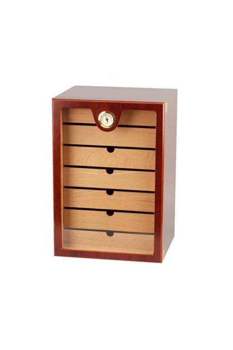 TBek Cedar Alman 7 Raflı Puro Kutusu Humidor Kahve 160's