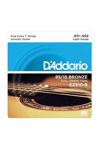 Daddario Akustik Gitar Tel Seti, 85/15 Bronze, Lıght Gauge (.011-.052), Fu