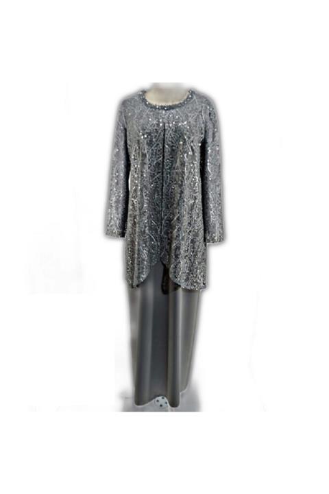 FAHRETTİN MODA 4800 Gri Tesettür Anne Abiyesi