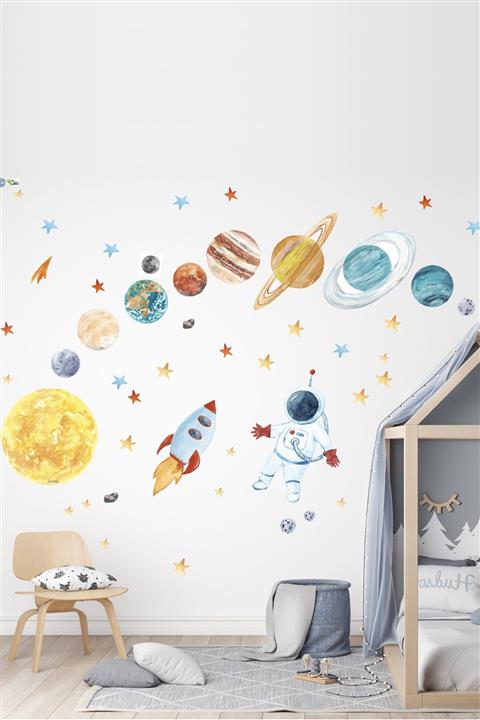 WallArts Astronot Ve Gezegenler Mega Set Duvar Sticker