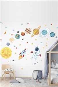 WallArts Astronot Ve Gezegenler Mega Set Duvar Sticker