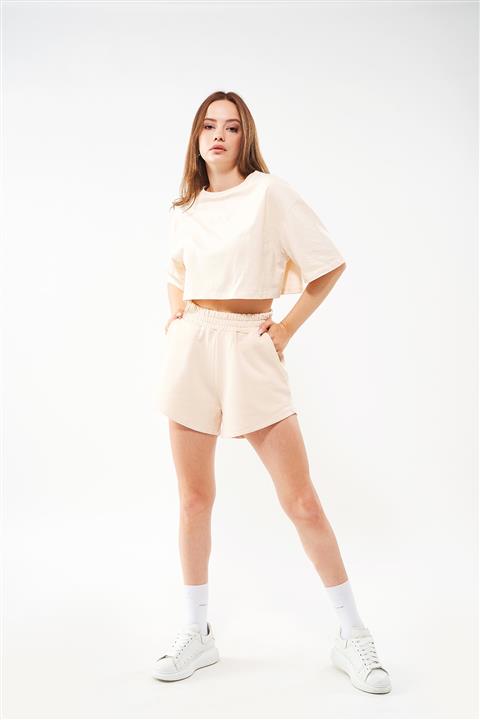 PAIZEN Beıge Yüksek Bel Şort