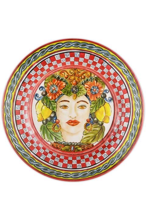 Baci Milano Turuncu Barok Yemek Tabağı 28 cm