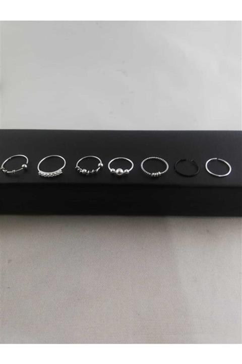 Takıparkxs 925 Ayar Yedili Gümüş Halka Hızma Set