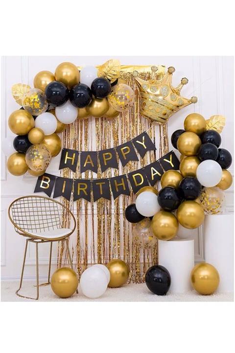 MERİ PARTİ Kral Taçlı Doğum Günü Seti Happy Bırthday