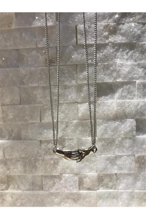 Panda Mıknatıslı Klipsli El Sevgili Arkadaş Çift Kolyesi