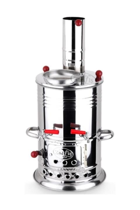 Zarifiş J-87 Çift Musluklu Semaver Odunlu Semaver Kömürlü Semaver Köz Semaveri