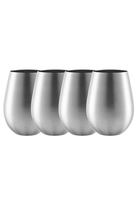 SSP STEEL Şarap Bardağı Seti Paslanmaz Çelik 4 Adet