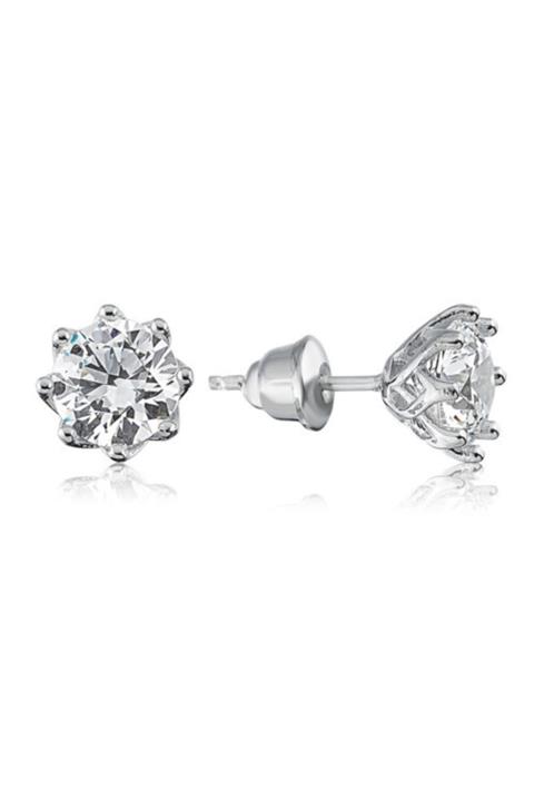 Valori Jewels 2.5 Karat Swarovski Zirkon Taşlı, Gümüş Tektaş Küpe