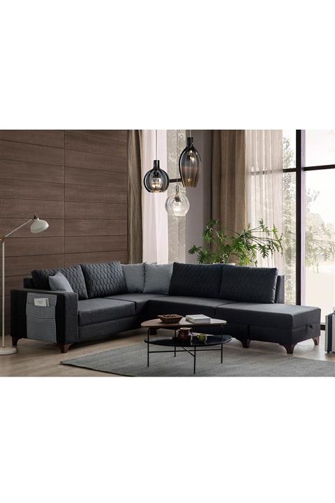 Eymense Antrasit Loft Köşe Koltuk Takımı