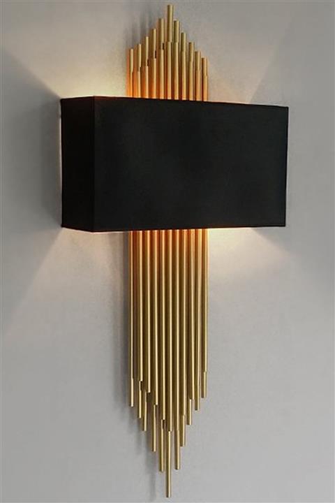 ENG HOME AYDINLATMA Abajurlu Gold Dekoratif Aplik