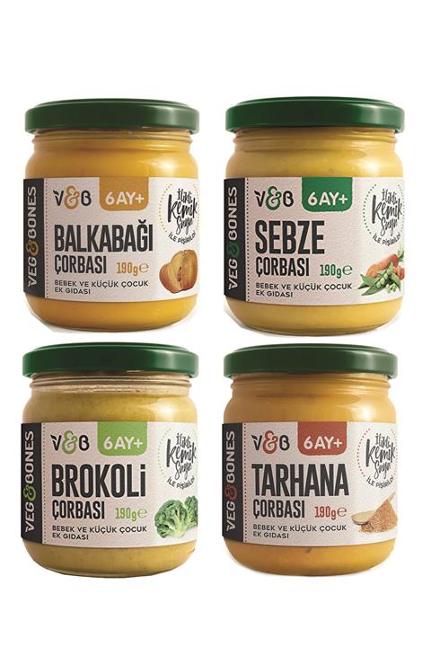 Veg&Bones Bebek Ve Çocuk Çorbaları Mix Paket 4 Adet
