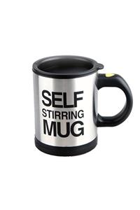 Patladı Gitti Kendi Kendini Karıştıran Mikser Kupa Termos Bardak; Self Stirring Mug - Siyah