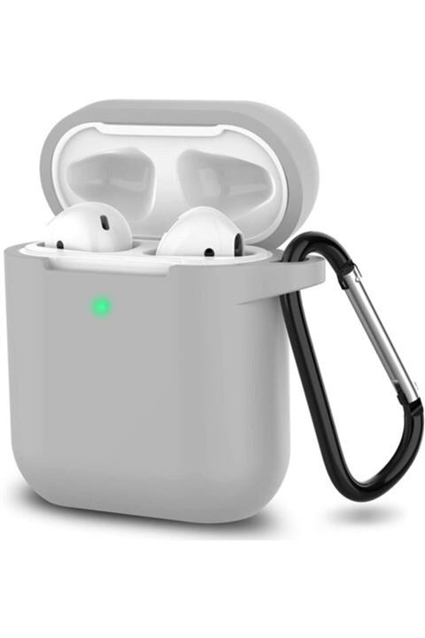 Bilişim Aksesuar Apple Airpods 1 2 Nesil Kancalı Gri Kulaklık Kılıfı