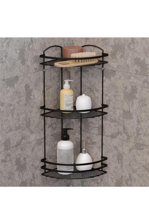 Teknotel Tekno-tel 3 Katlı Lamalı Banyo Köşe Rafı