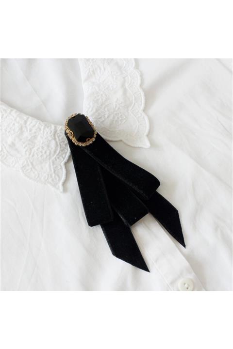 Audra Handmade Audra Grace Broş Siyah Yaka Aksesuarı