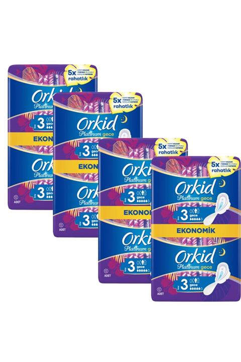 Orkid Platinum Gece Hijyenik Ped 12'lı X 4 Paket 48 Adet