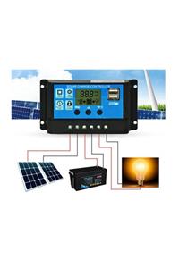 SİNERJİİ 30a Güneş Solar Paneli Akü Şarj Kontrol Cihazı 12v-24v Kontrol Cihazı Akü Şarj Regülatör Pwm