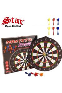 Star Okey Manyetik Dart Tahtası Dart 14.5 Inç 37 Cm Lik Büyük Boy 6 Oklu Profesyonel Dart Oyunu Manyetik Dart