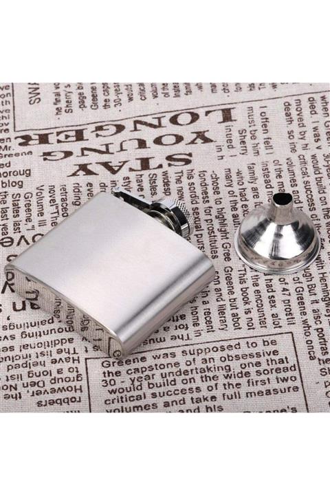 KENTBAZAAR Paslanmaz Çelik Matara Huni Seti Taşınabilir Şarap Viski Şişesi