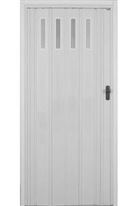 DEKORAKS 1 Sıra Camlı Akordeon Kapı, Akağaç Ahşap Desenli, 87x200cm