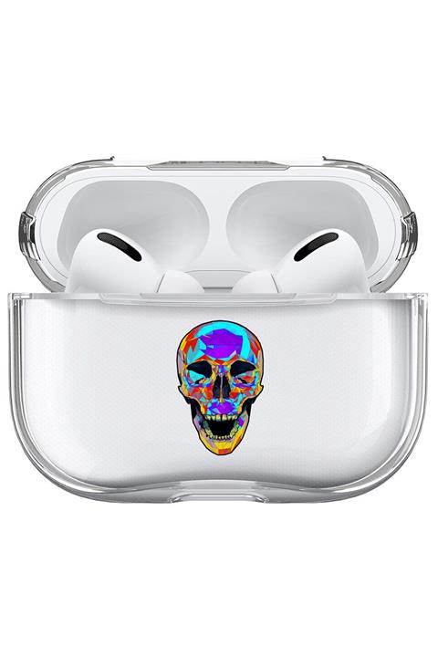Apple Airpods Pro Kılıfı Desenli Şeffaf Sert Kapak - Prizma Iskelet.