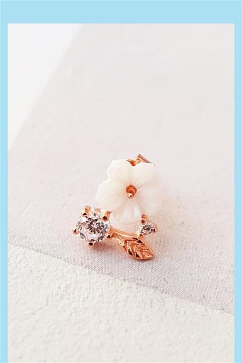 MorMajor Silver Tekli Ithal Manolya Flower Gümüş Küpe